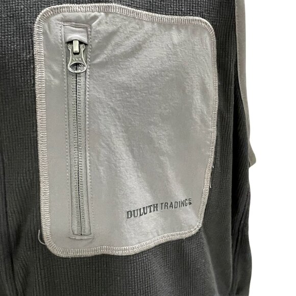 Duluth Trading Mens XL Black Fleece Vest True Grid Outdoor Workwear Hiking Zip - Picture 8 of 13